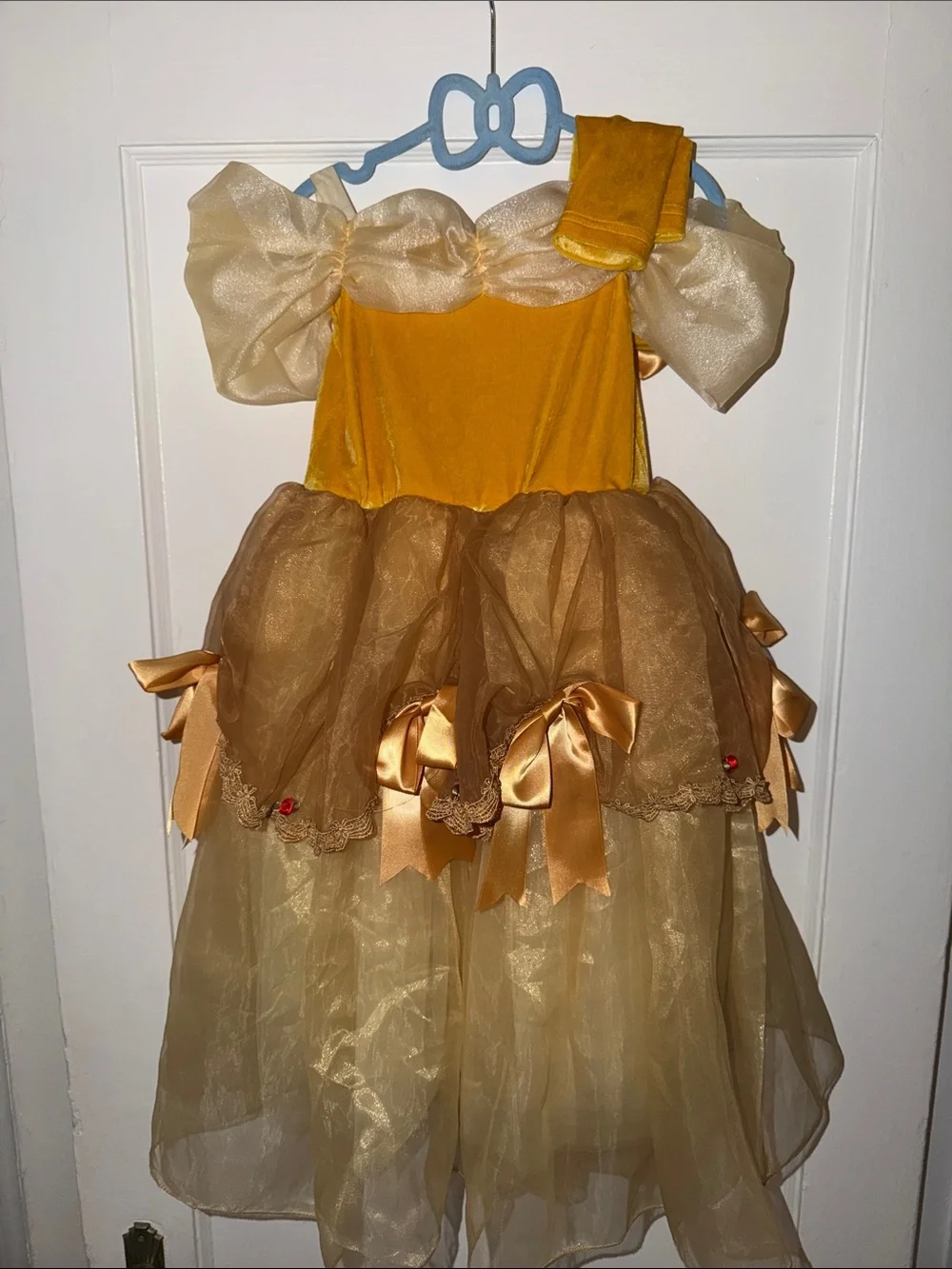 Princess Belle Tulle Dress-Up Costume for Kids customized with roses! Size 2-3